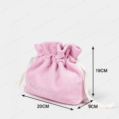 Corduroy Drawstring Bags Made Of 100% Recycled Material - CBR321