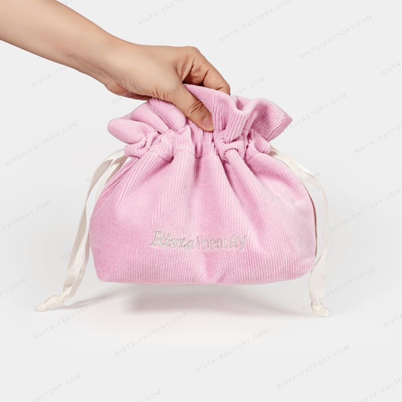 Corduroy Drawstring Bags Made Of 100% Recycled Material - CBR321